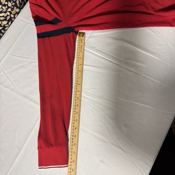 Polo Ralph Lauren Shirt Red New York Embroidered Logo Mens Medium Long Sleeve - Picture 9 of 10